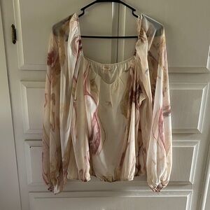 Elegant Cream and Pink Women's Top